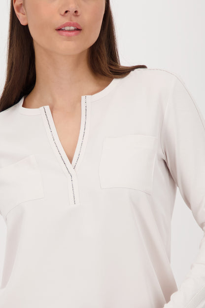 Monari Oat Milk Embellished Blouse