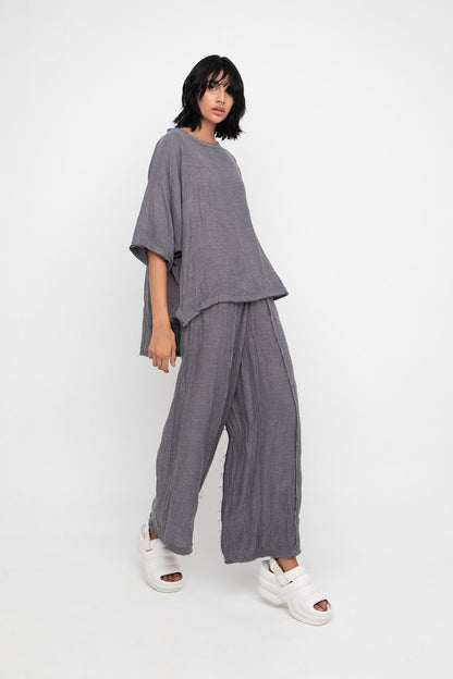 Ozai n Ku Cement Wide Leg Trousers