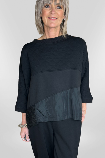 Urban Black Quilted Sweatshirt