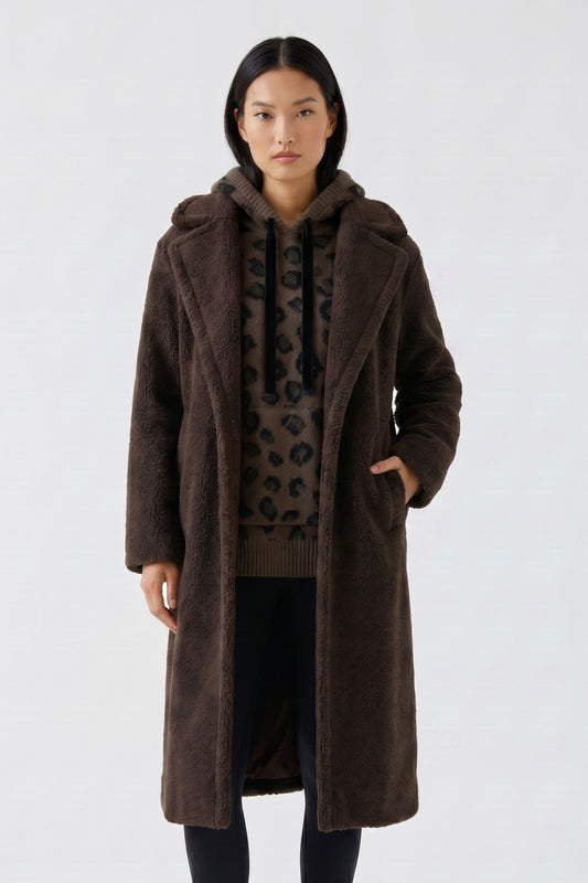 Oui Mulch Teddy Fur Coat