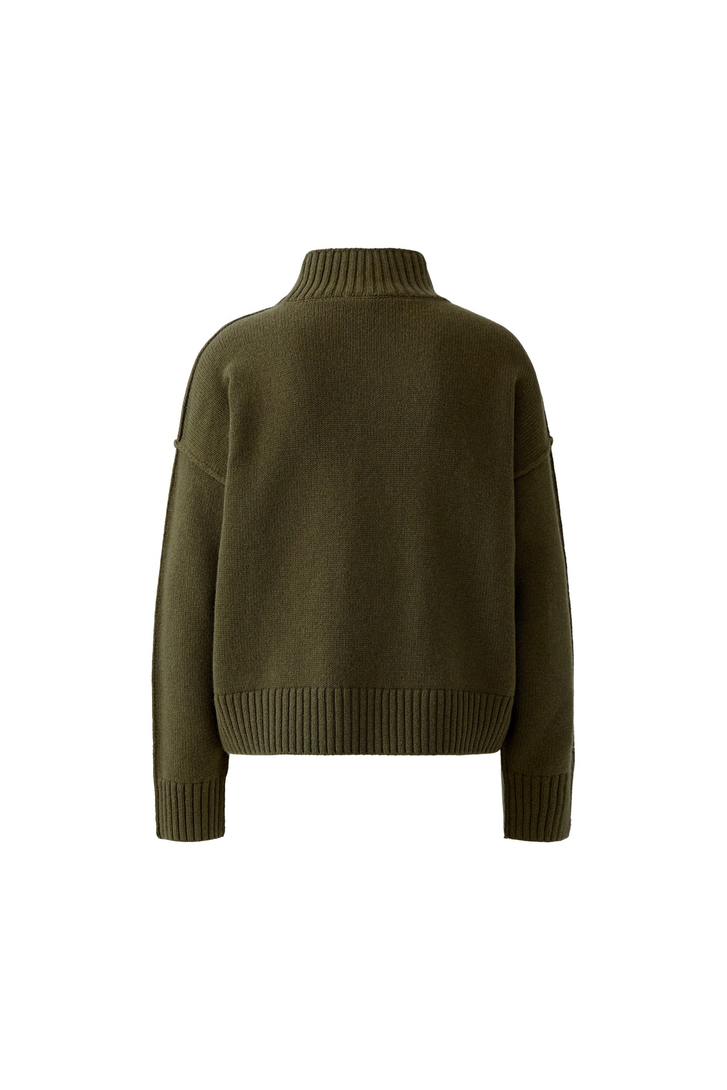 Oui Khaki Sporty Ribbed Cuff Jumper