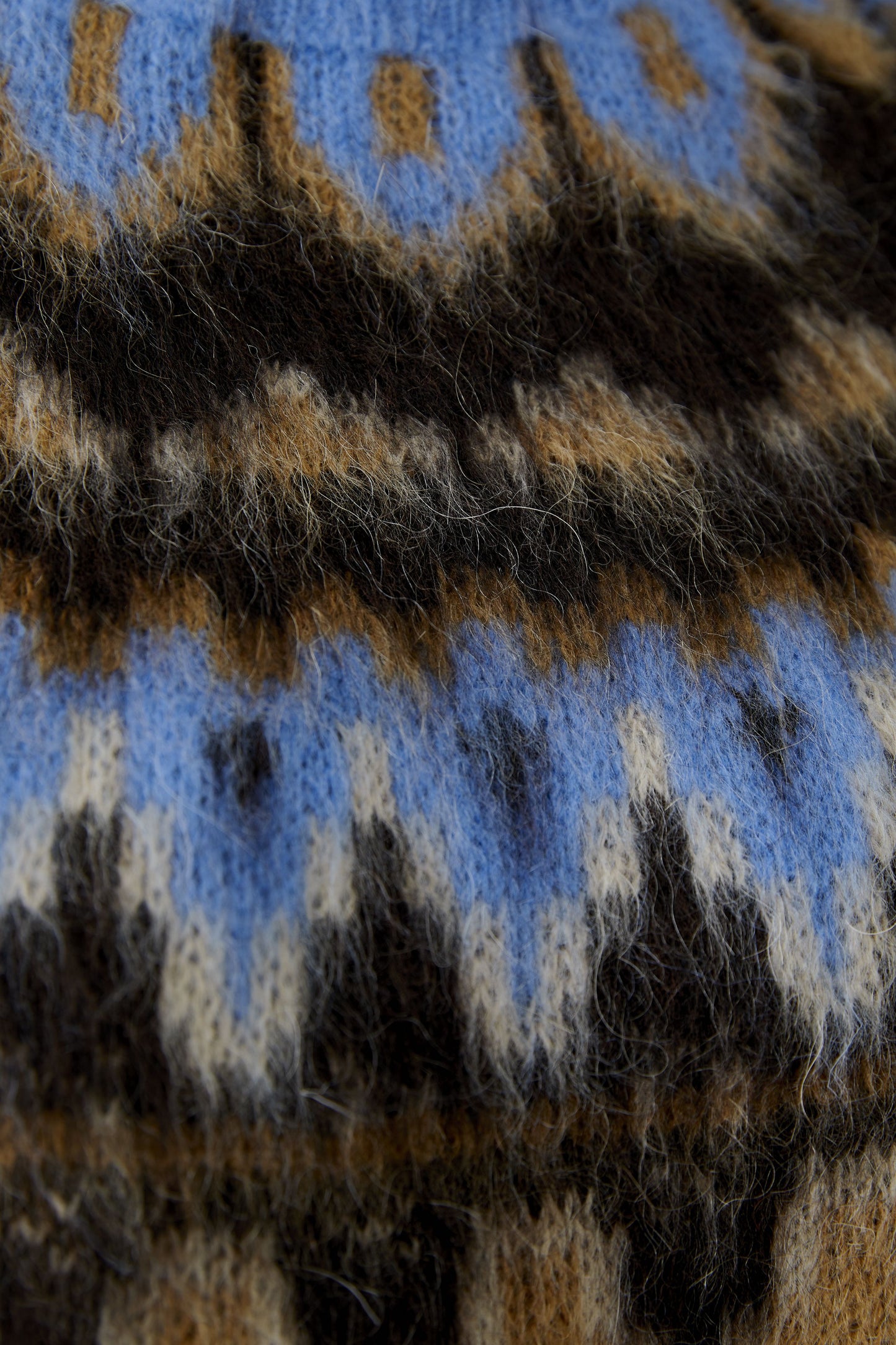 Oui Dark Camel/Blue Pattern Jumper