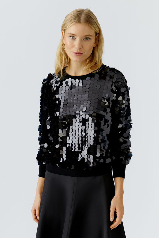 Oui Black Sequin Jumper
