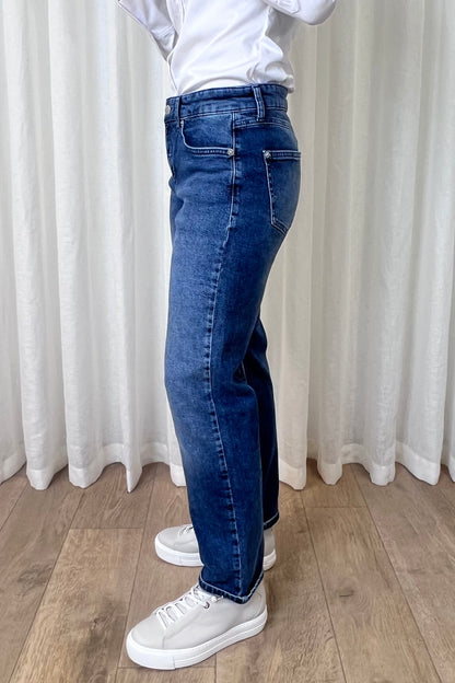 Mac Straight Mid Blue Jeans