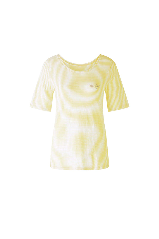 Oui Off White & Yellow Stripe T-shirt