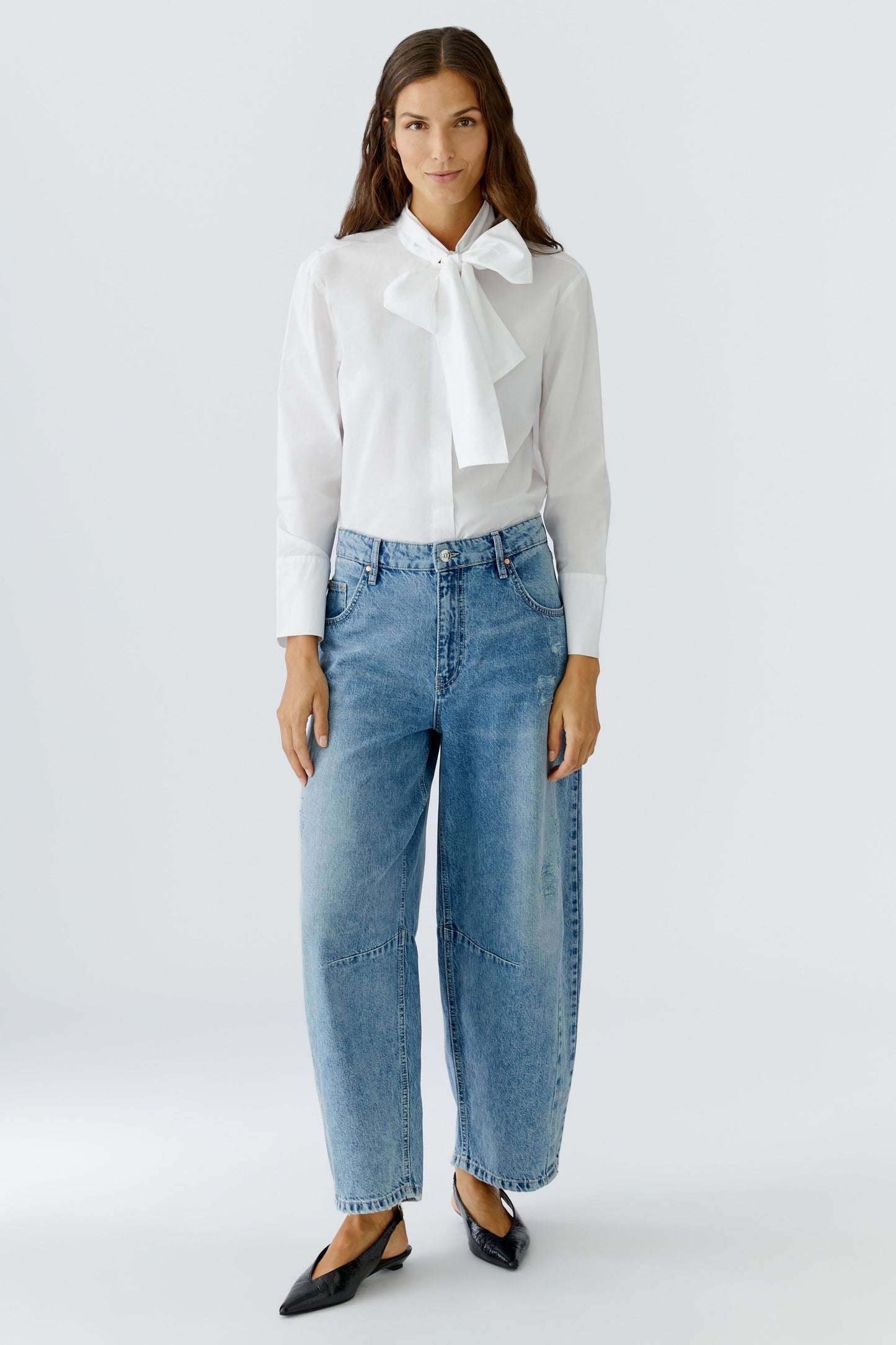 Oui White Pussy Bow Blouse