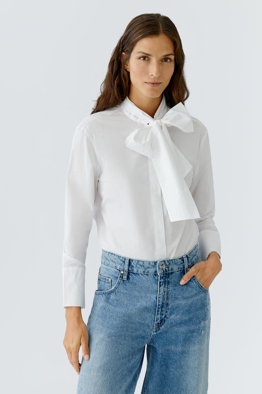 Oui White Pussy Bow Blouse