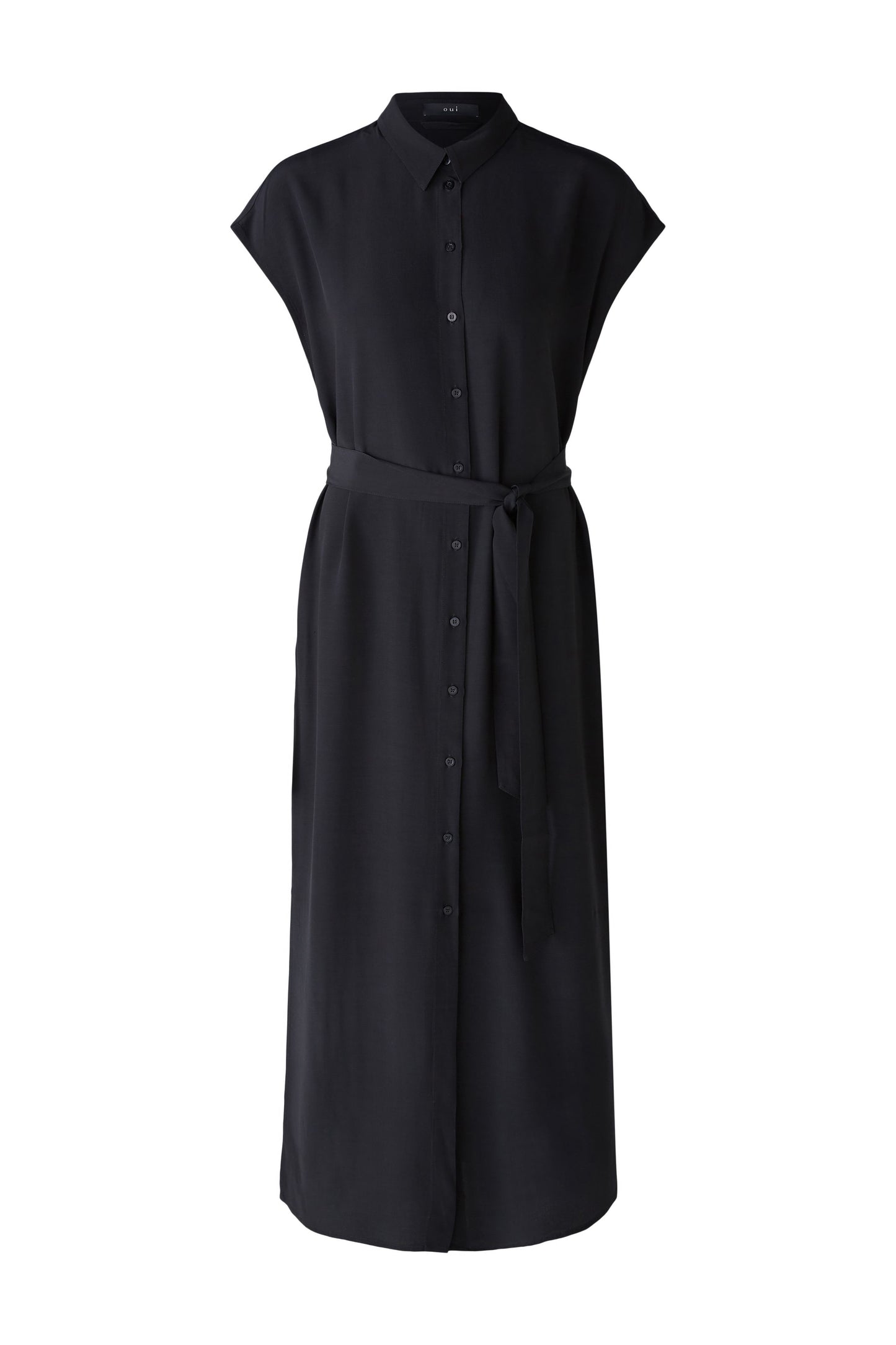 Oui Black Dress with button front