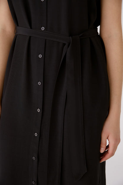 Oui Black Dress with button front