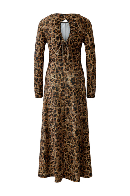 Oui Camel/Grey Animal Print Dress