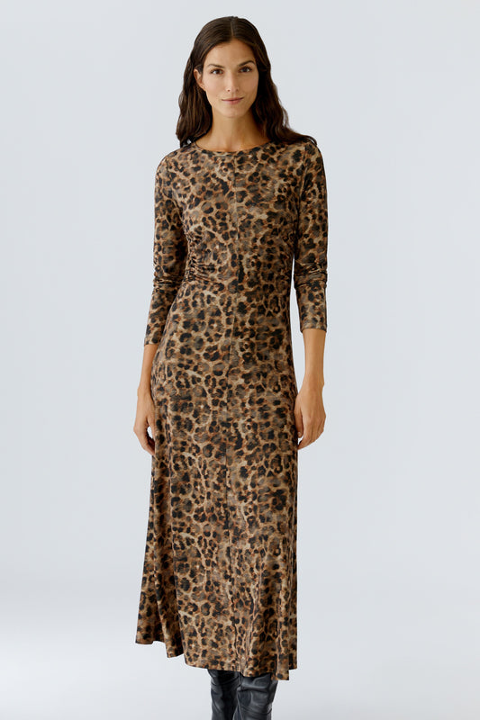 Oui Camel/Grey Animal Print Dress