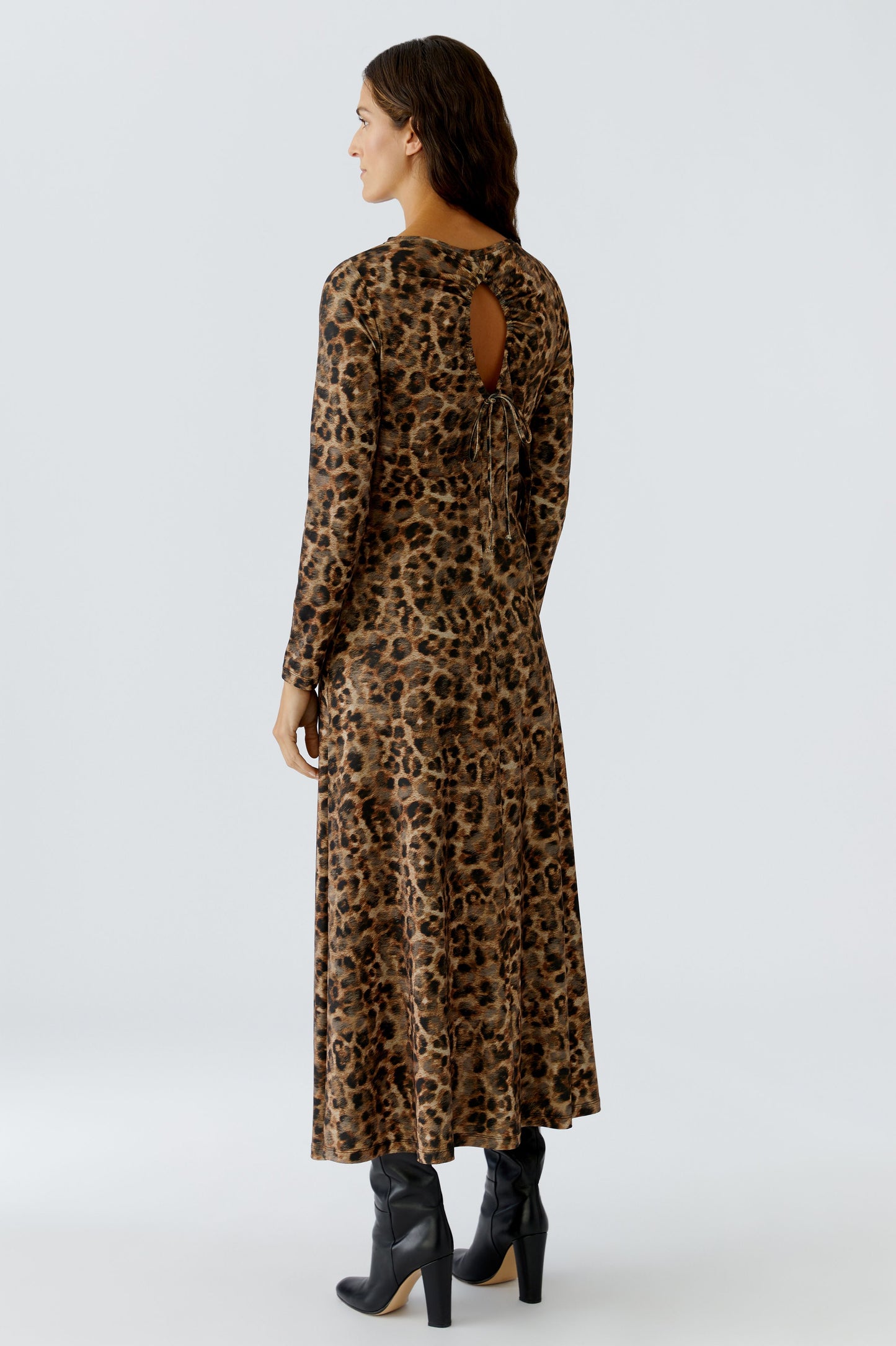 Oui Camel/Grey Animal Print Dress