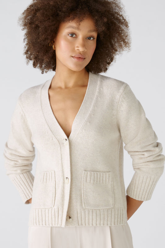 Oui Light Beige Melange Cardigan