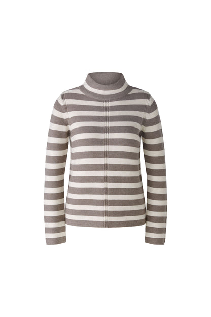 Oui Brown & Off White Stripe Jumper