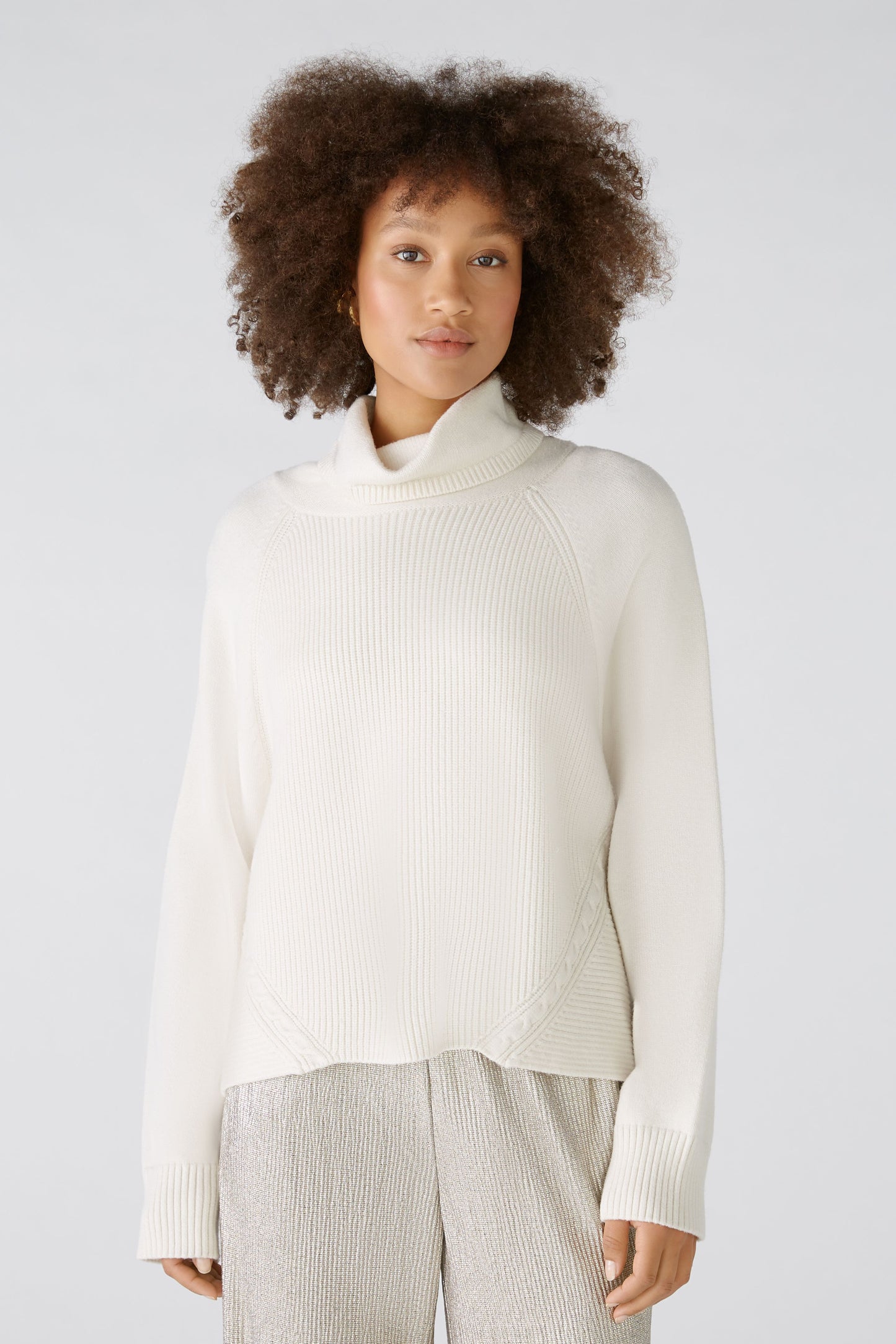 Oui Off White Jumper with Raglan Sleeves