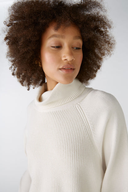 Oui Off White Jumper with Raglan Sleeves