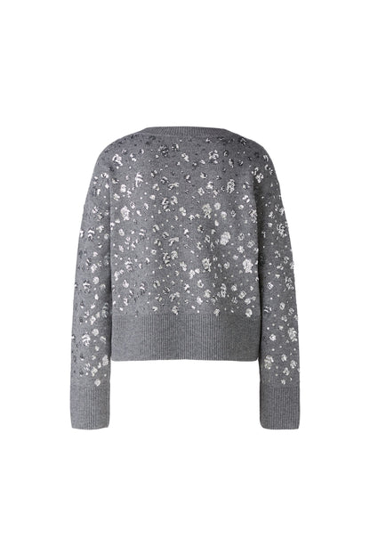 Oui Grey Jumper with Sequins