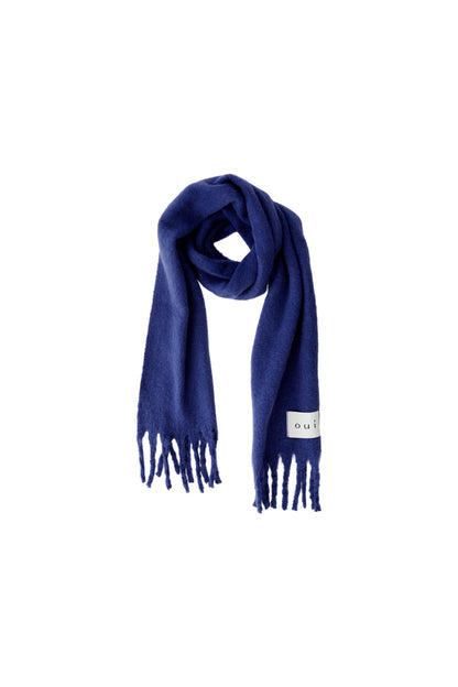 Oui Blue Ribbon Chunky Fringe Scarf