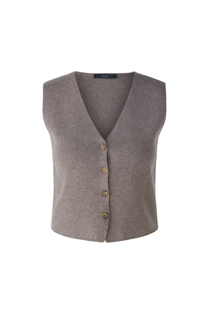 Oui Smoky Taupe Knitted Waistcoat