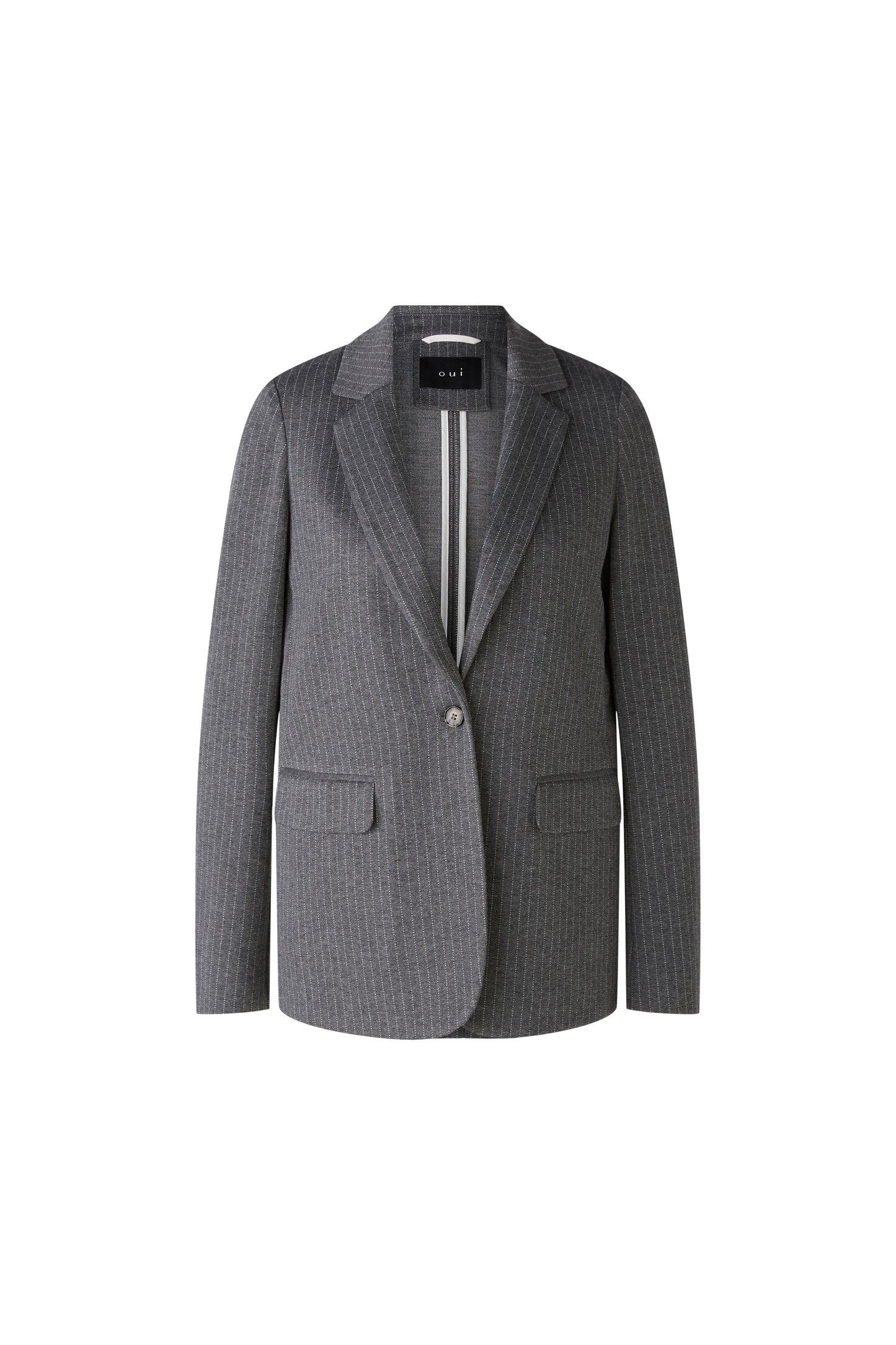 Oui Grey / Black Pinstripe Blazer