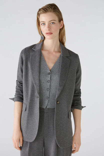 Oui Grey / Black Pinstripe Blazer