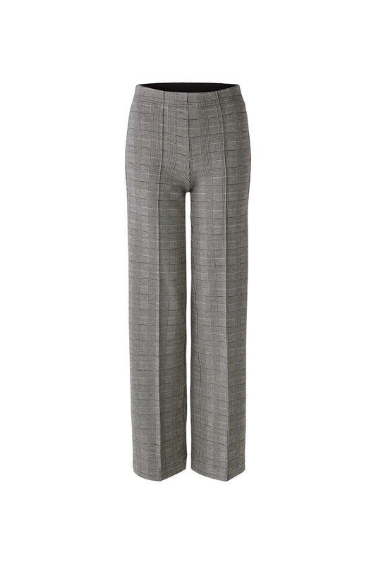 Oui Black & White Checked Trousers