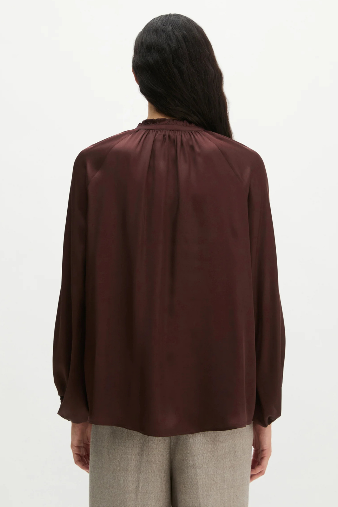 Marc O'Polo Black Cherry Tie Neck Blouse