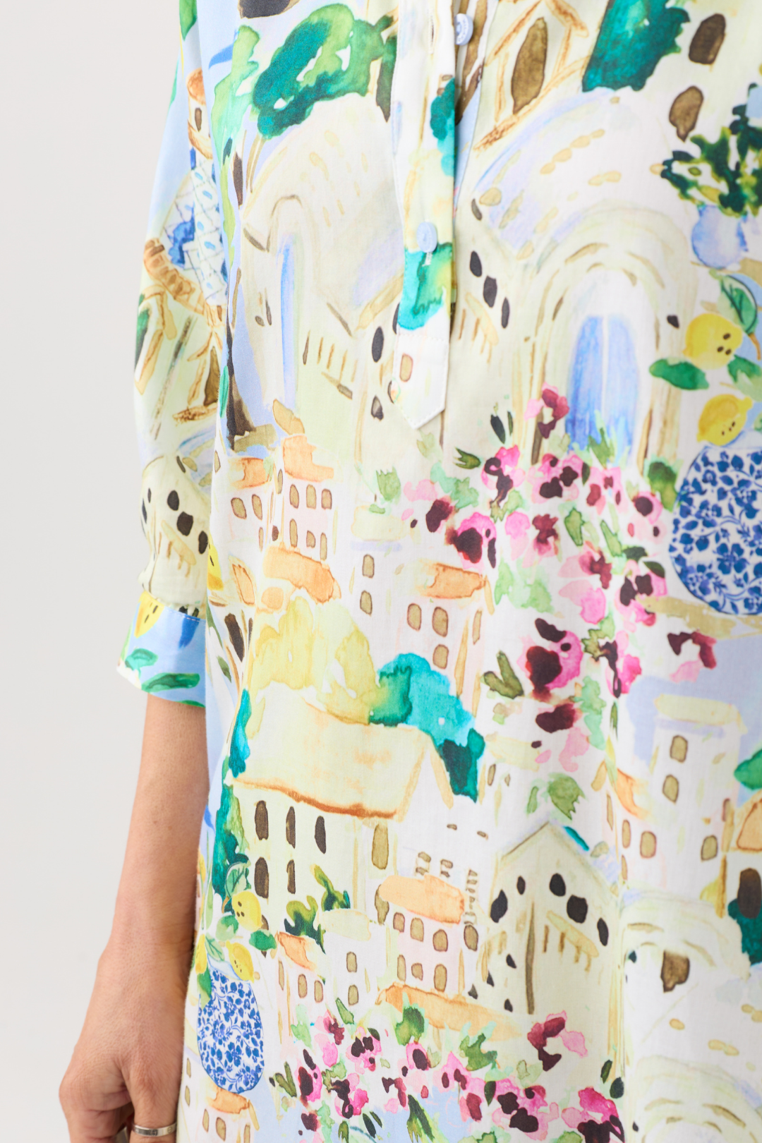 Milano Light Blue Print Shirt Dress