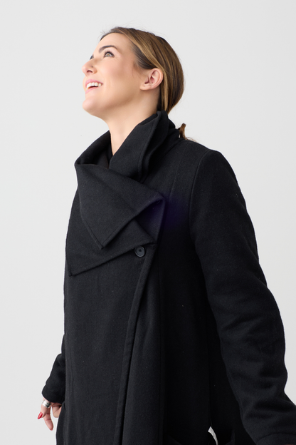 Lurdes Bergada Black Wool Coat
