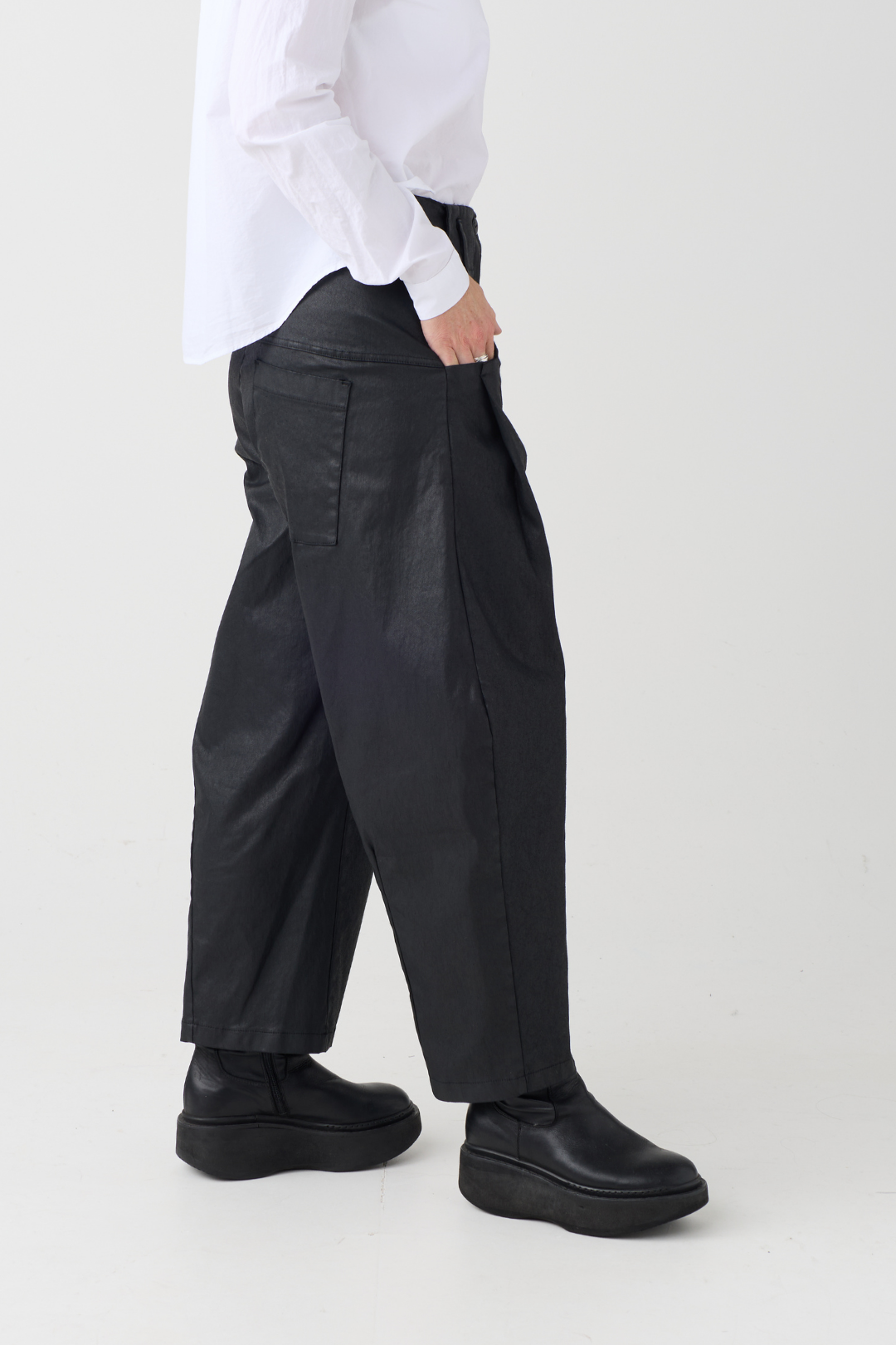 Lurdes Bergada Black Coated Trouser 300