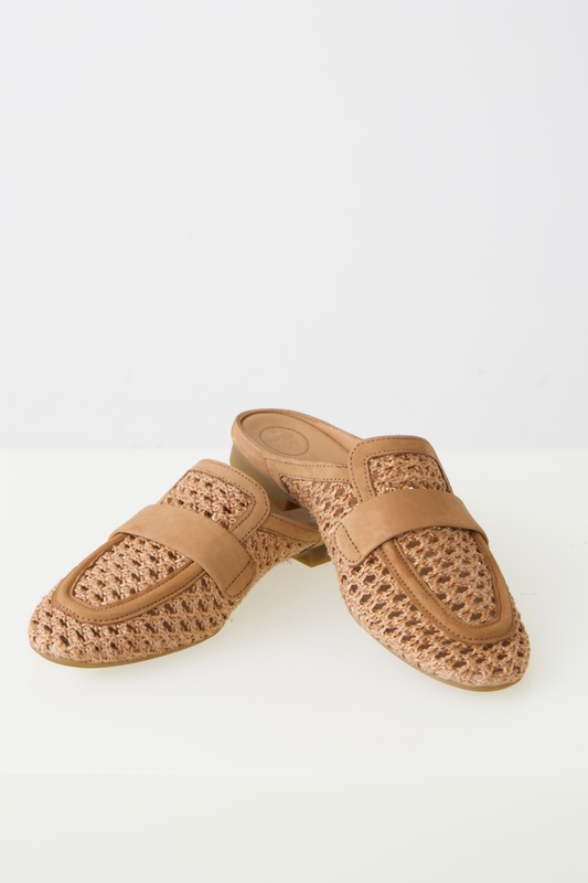 Paul Green Tan Nubuk/Sisal Mule