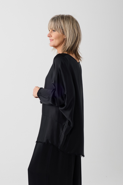 Sanctamuerte Black Batwing Top