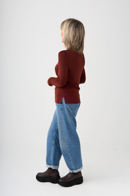 el2 Brown Long Sleeve Top