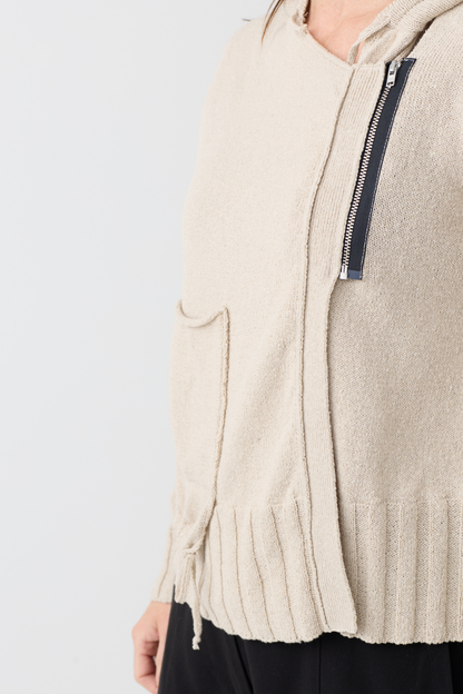 Lurdes Bergada Sand Zip Cardigan 803