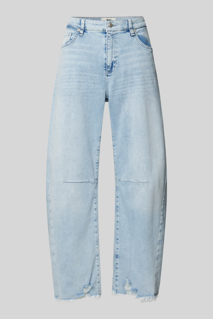 Mac Dakota Fringe Sunny Blue Barrel Jeans
