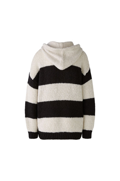 Oui Black & Light Camel Stripe Hoodie