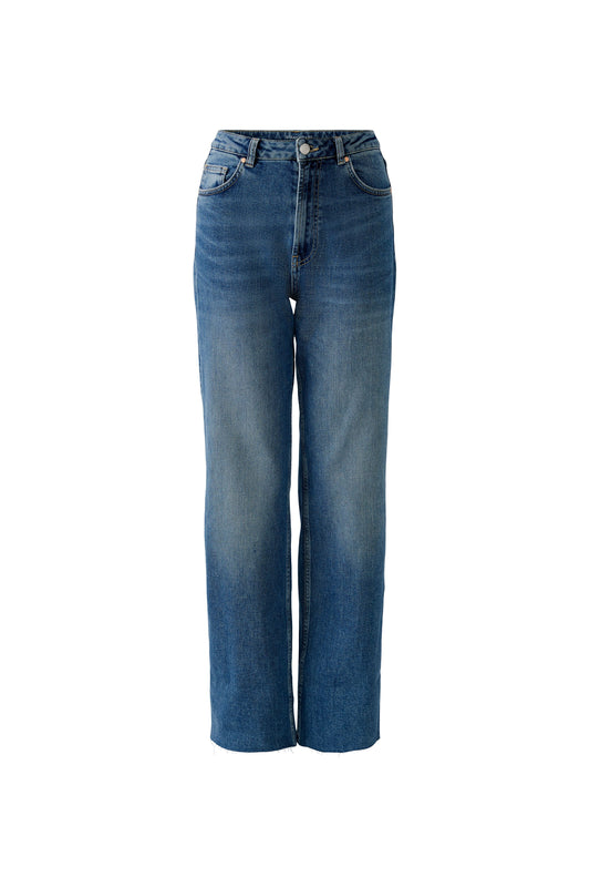 Oui Dark Blue Denim Straight Leg Jeans