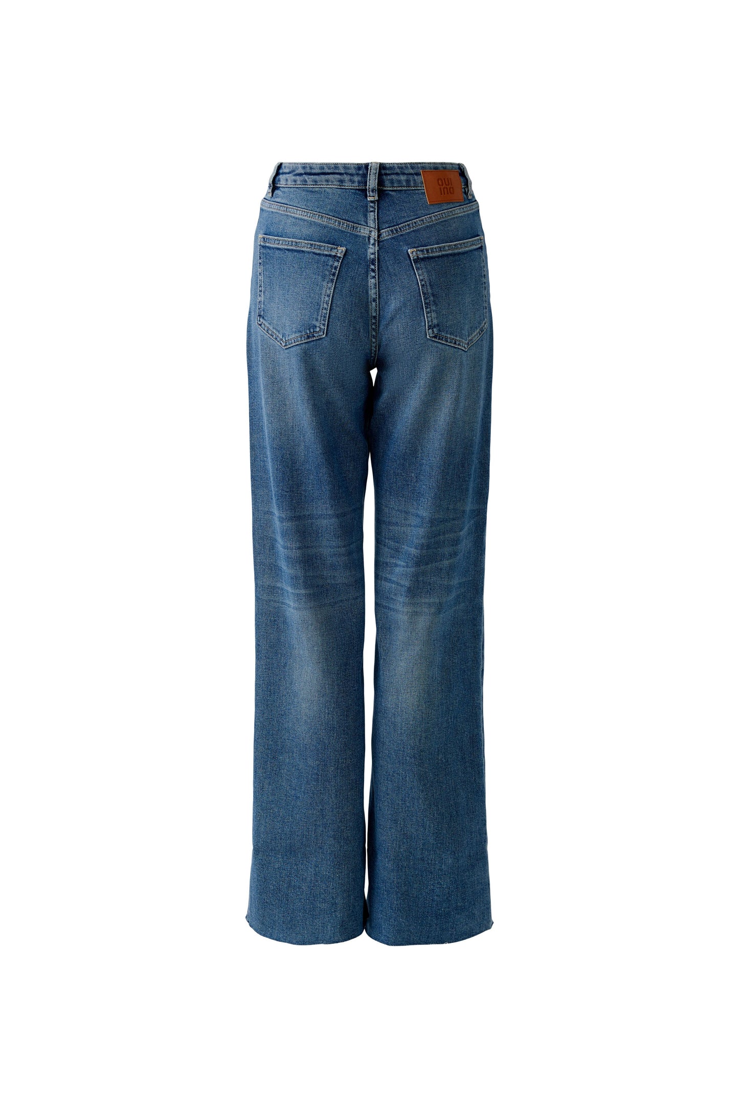 Oui Dark Blue Denim Straight Leg Jeans