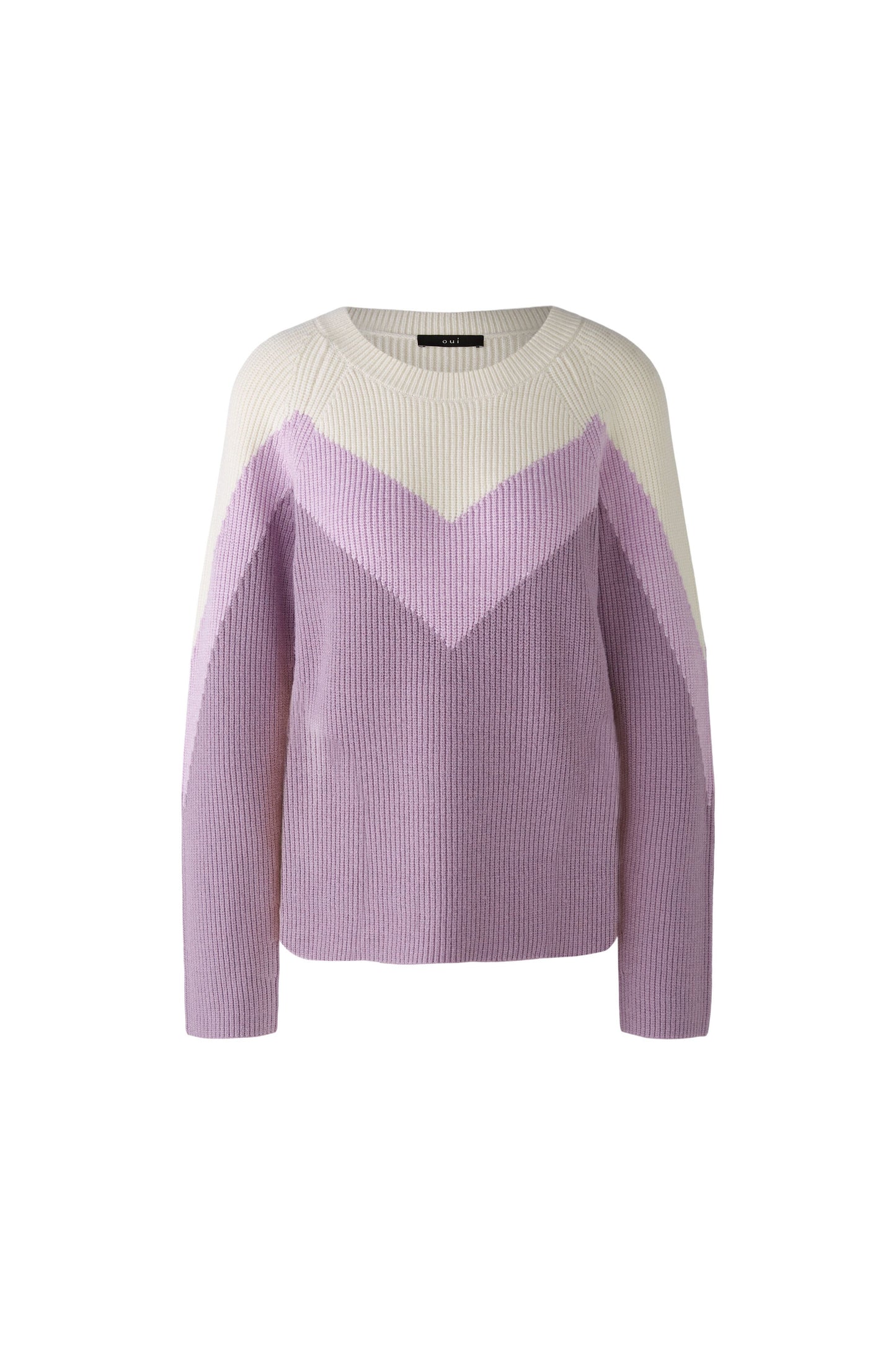 Oui Lilac and White Chevron Stripe Jumper