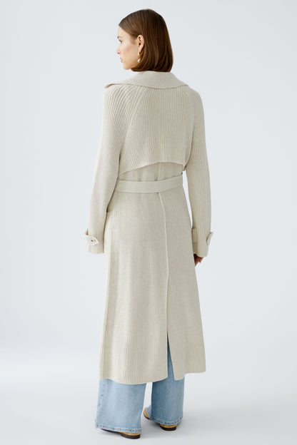 Oui Off White Belted Cardigan