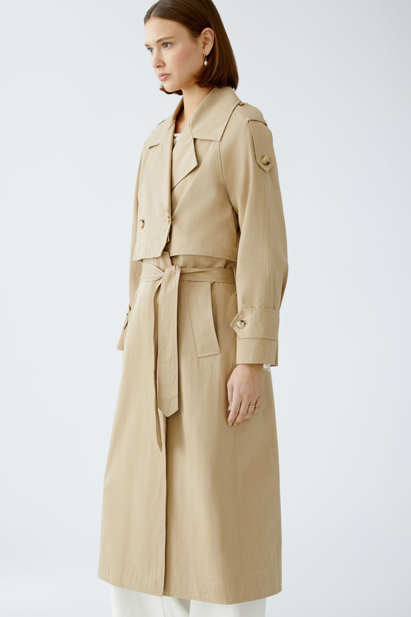 Oui Camel 2 in 1 Trench Coat