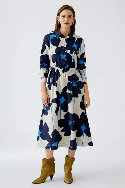 Oui Light Stone/Blue Midi Dress