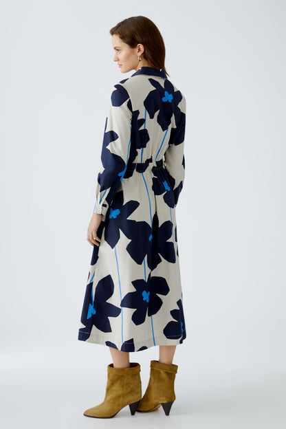 Oui Light Stone/Blue Midi Dress