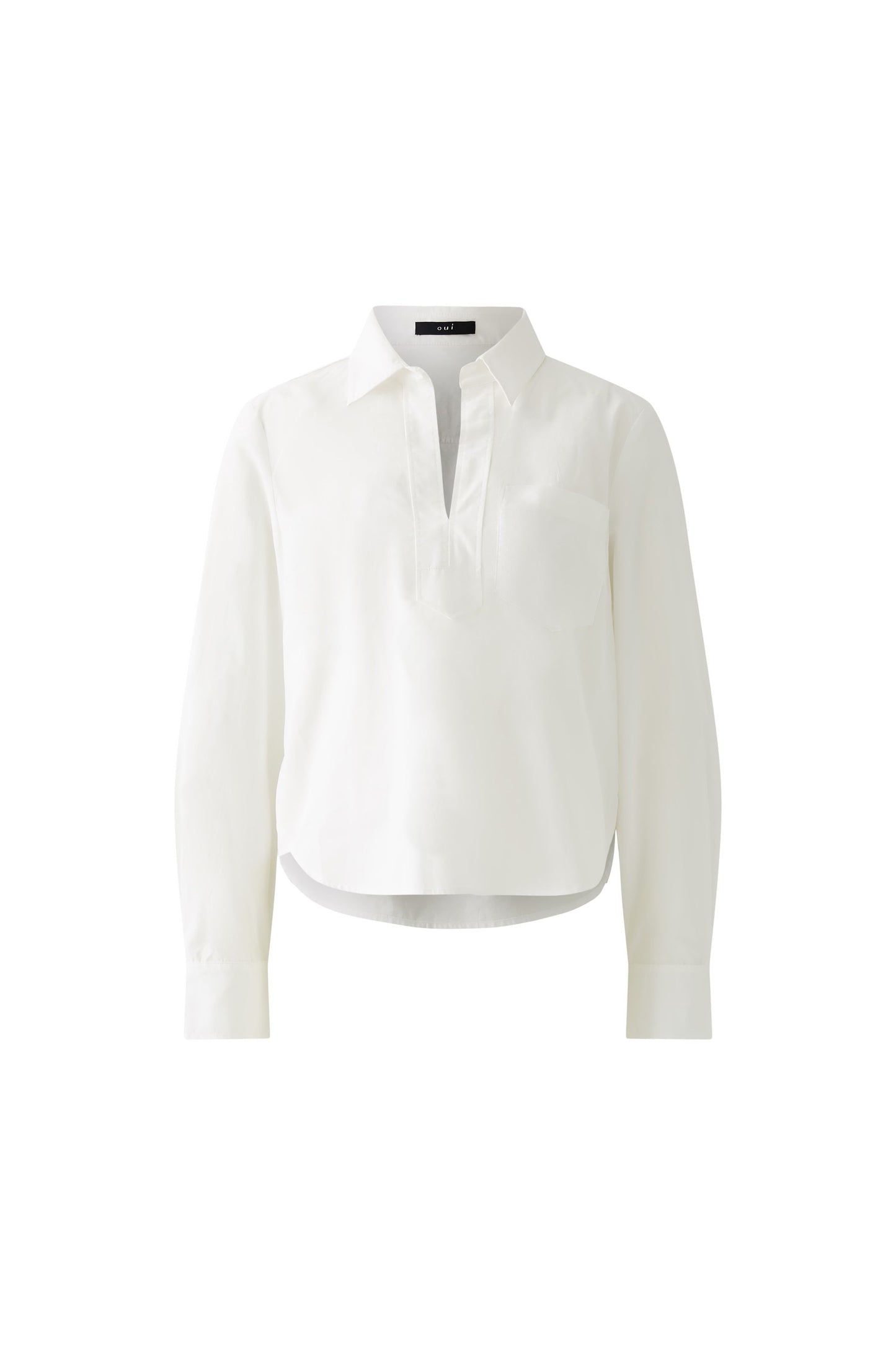 Oui Optic White V-neck Blouse