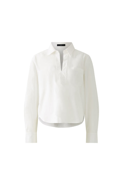 Oui Optic White V-neck Blouse