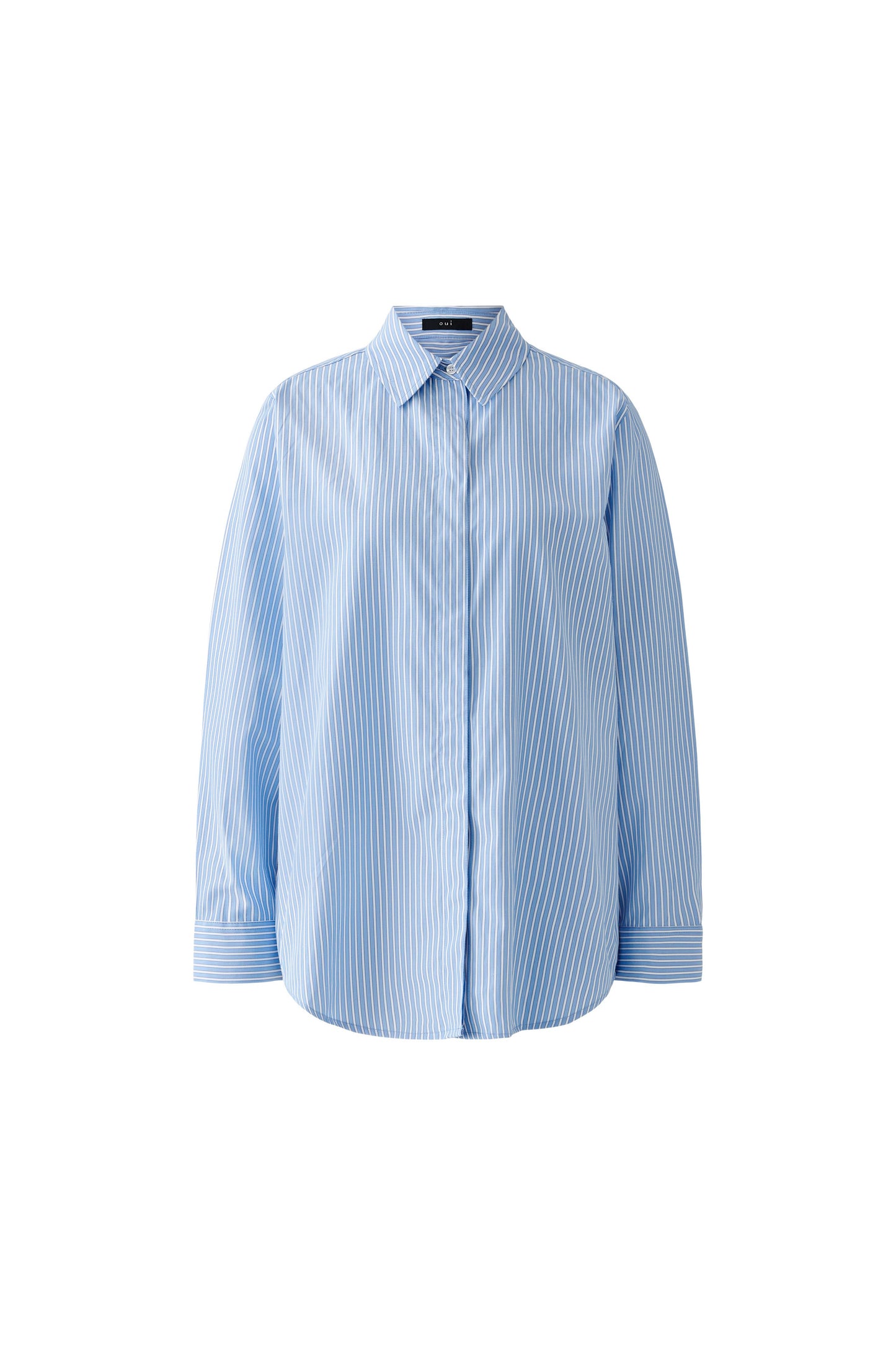 Oui Blue/White Stripe Extra Long Shirt