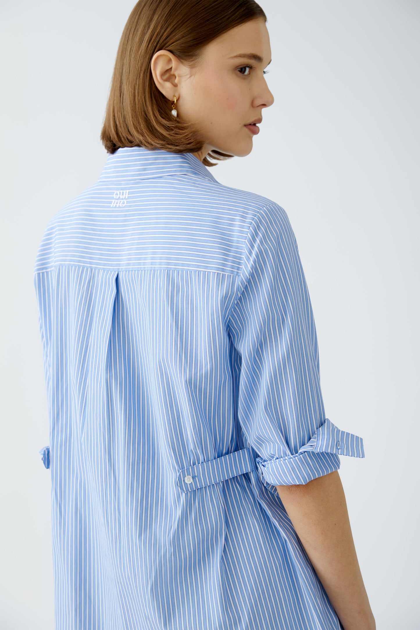 Oui Blue/White Stripe Extra Long Shirt