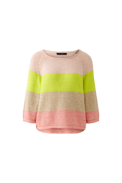 Oui Rose/Gold/Neon Stripe Jumper