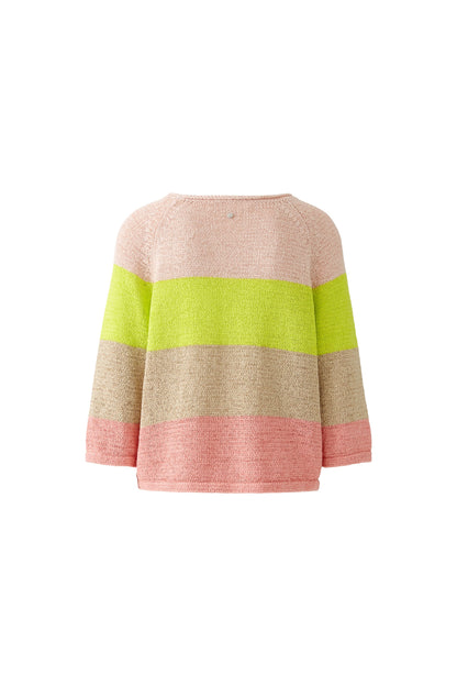 Oui Rose/Gold/Neon Stripe Jumper