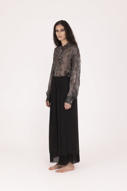 Sanctamuerte Black Double Layer Trousers